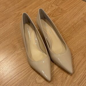 Beige Patent Leather Heels